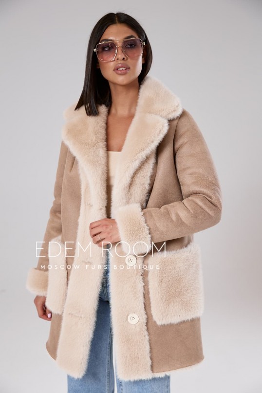 женская дублёнка не натуральная