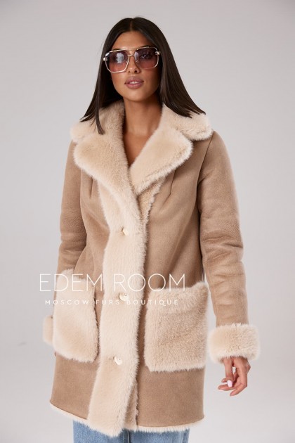 женская дублёнка не натуральная