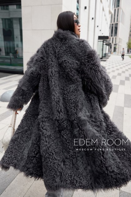 шуба - дублёнка из овчины тиградо