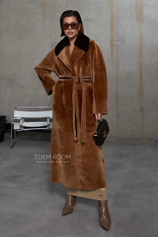 двухсторонняя дублёнка под пояс