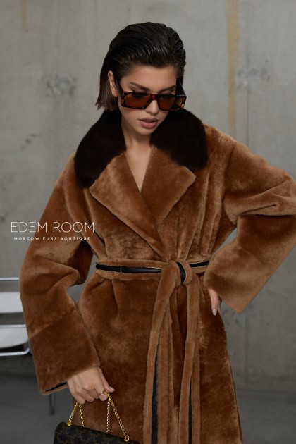 двухсторонняя дублёнка под пояс