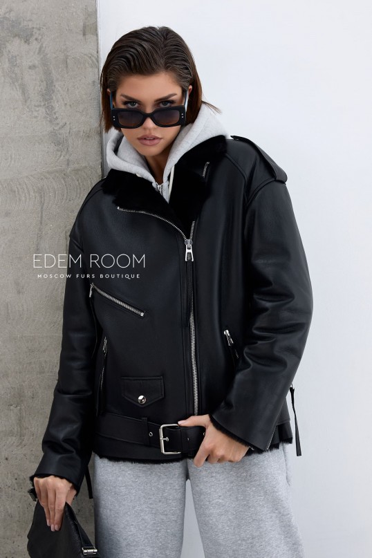 дублёнка на молнии женская