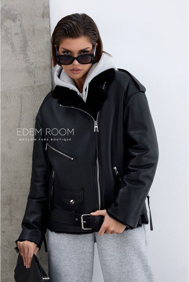 дублёнка на молнии женская