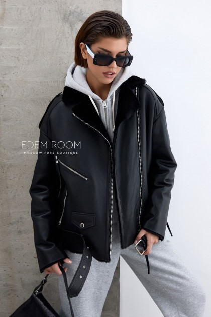 дублёнка на молнии женская