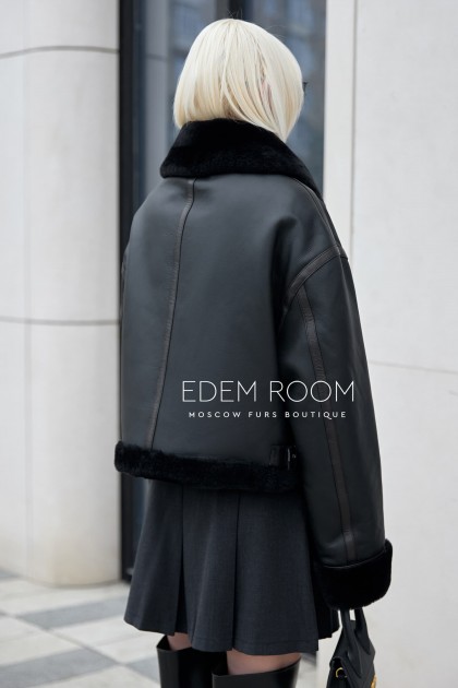 чёрная куртка дублёнка на молнии