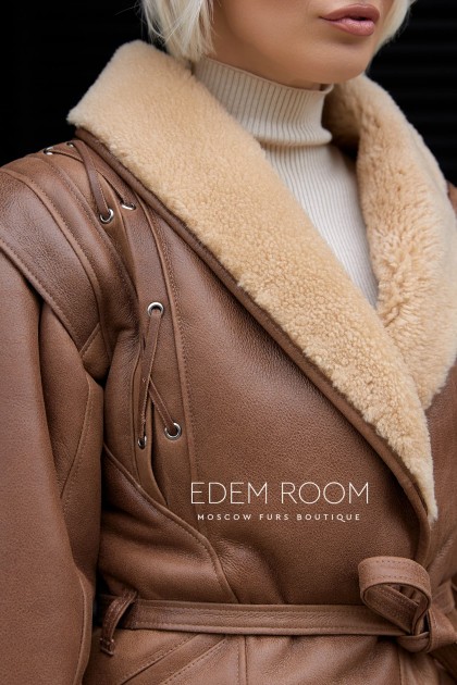 модная куртка - дублёнка на запах