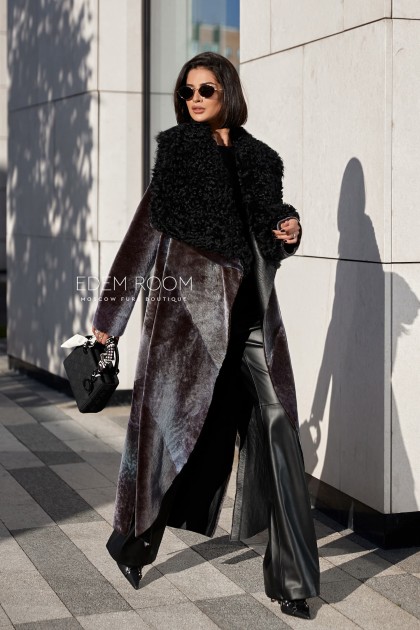 итальянское демисезонное пальто - дублёнка