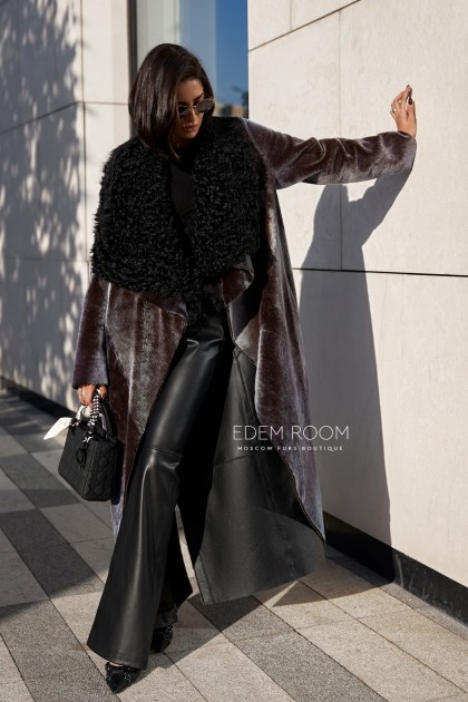 итальянское демисезонное пальто - дублёнка