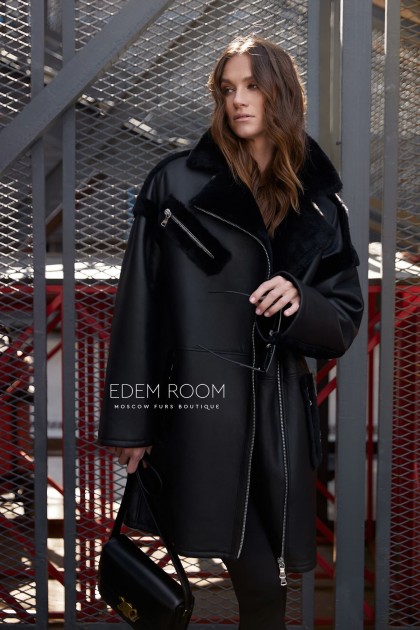 турецкая дублёнка чёрного цвета