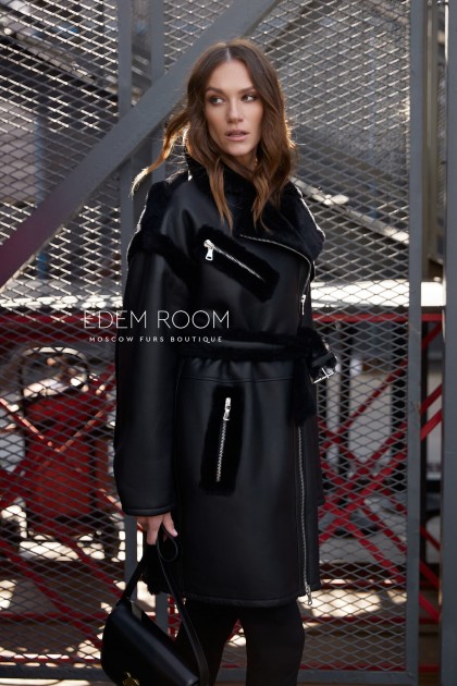 турецкая дублёнка чёрного цвета
