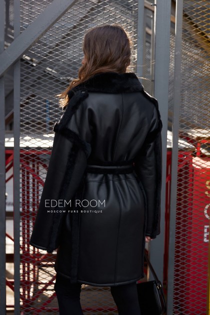 турецкая дублёнка чёрного цвета