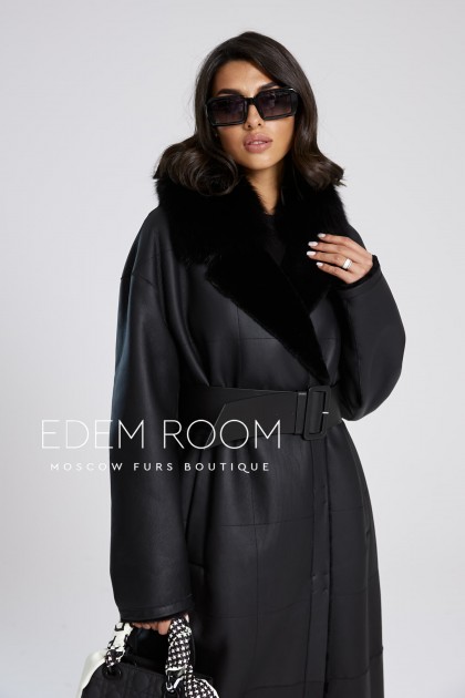 Удлинённая женская дублёнка от Donna Bacconi