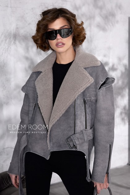 молодёжная короткая дублёнка