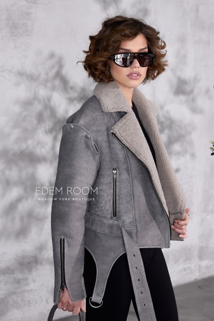 молодёжная короткая дублёнка