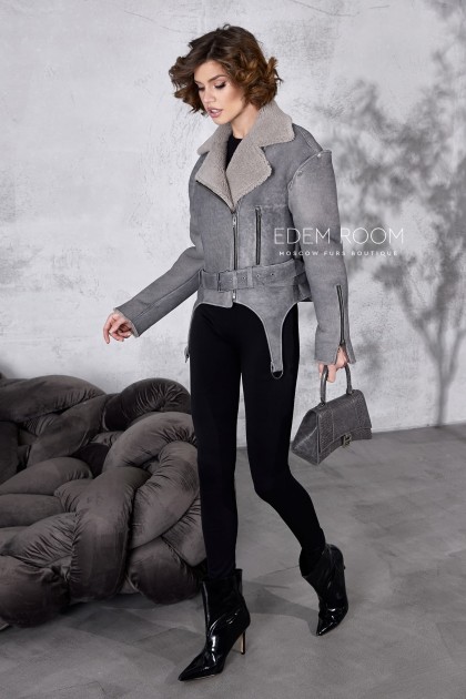 молодёжная короткая дублёнка