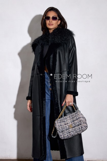 чёрная двухсторонняя дублёнка