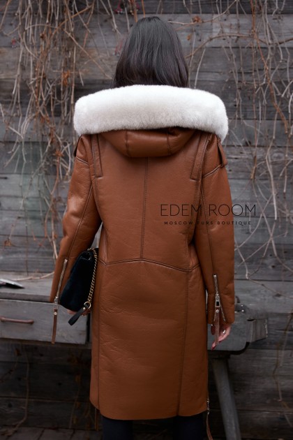 натуральная коричневая дублёнка