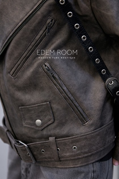 серая кожана косуха