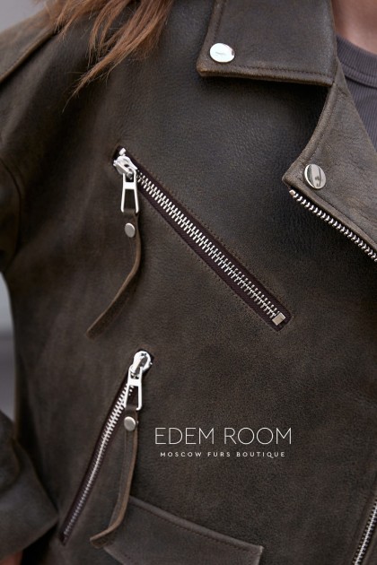 кожаная куртка с ремнём