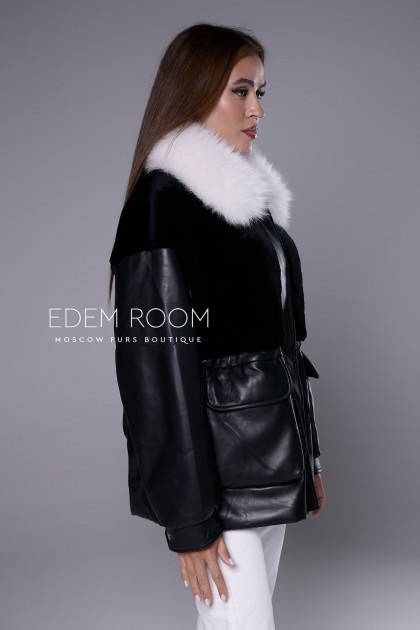 утеплённая кожаная куртка