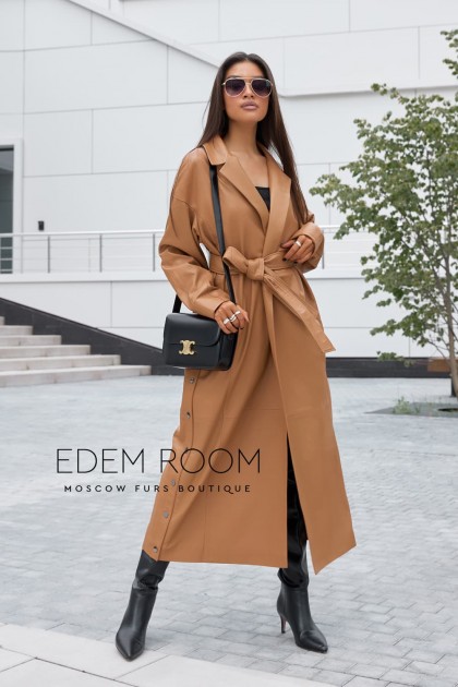 кожаный плащ на запах