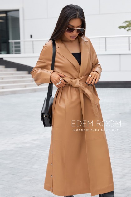 кожаный плащ на запах