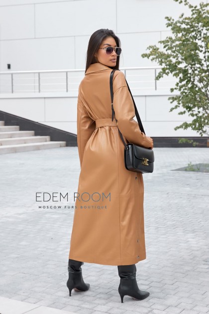 кожаный плащ на запах