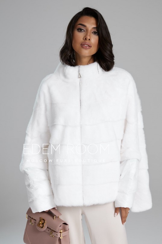 Белая норковая кофта 