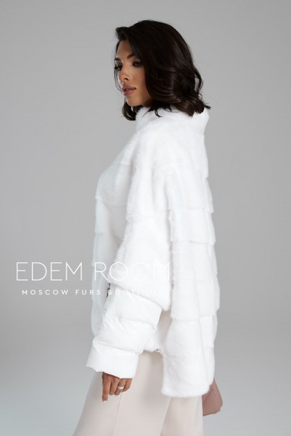 Белая норковая кофта 