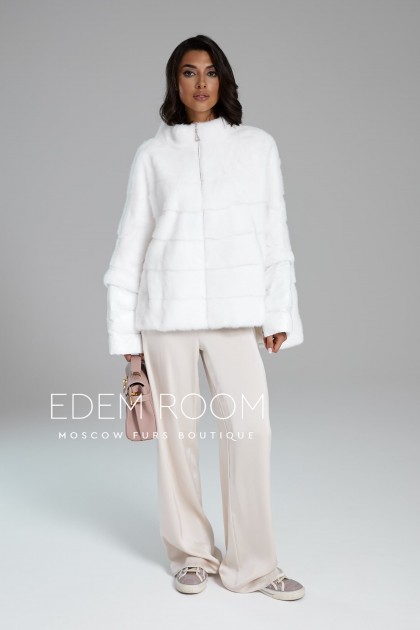 Белая норковая кофта 