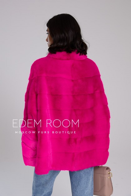 розовая норковая кофта - трансформер