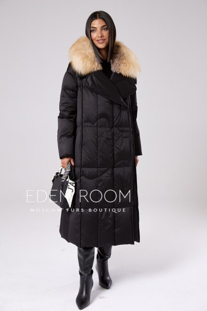 удлинённое пальто на пуху