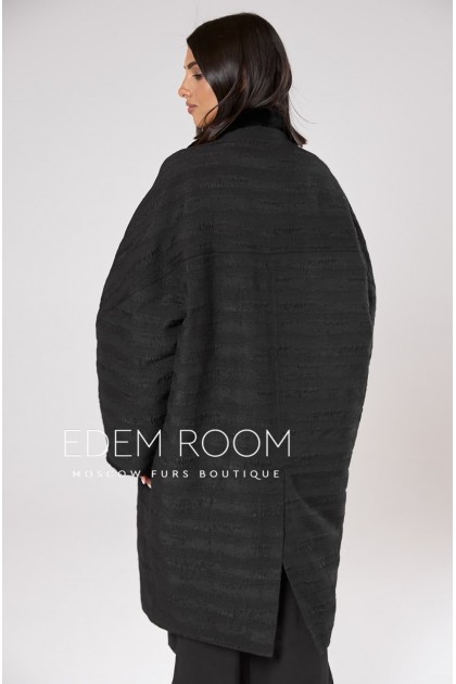 пуховое пальто с мехом мериноса