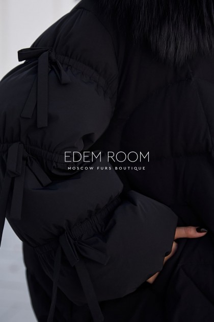 Хит продаж! чёрный пуховик с капюшоном