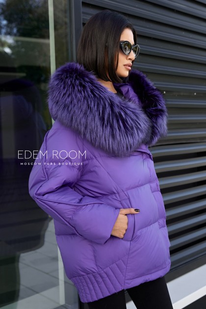 молодёжный пуховик с капюшоном