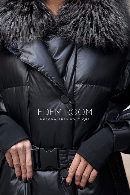 длинное пуховое пальто