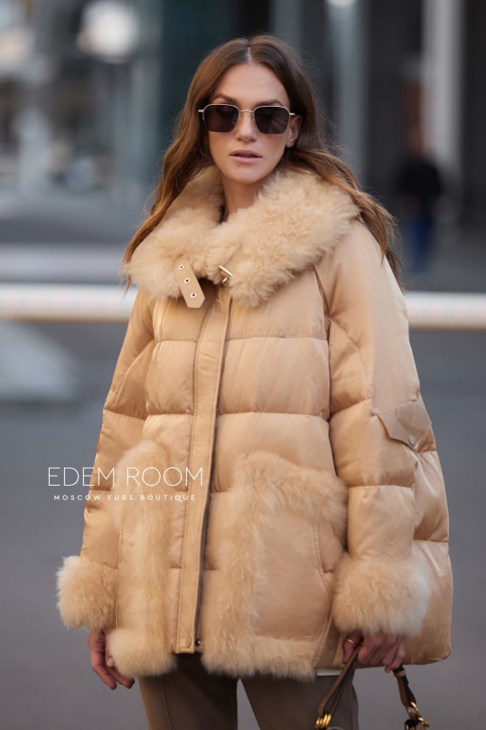женский пуховик пуховик с мехом тиградо