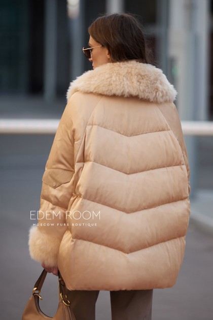 женский пуховик пуховик с мехом тиградо