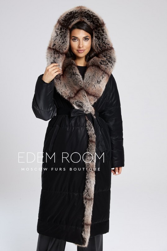 удлинённое пальто с экомехом