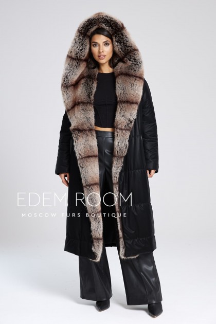 удлинённое пальто с экомехом