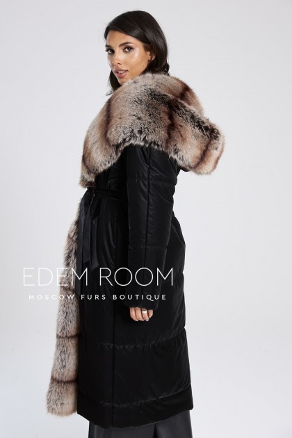 удлинённое пальто с экомехом