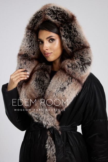 удлинённое пальто с экомехом