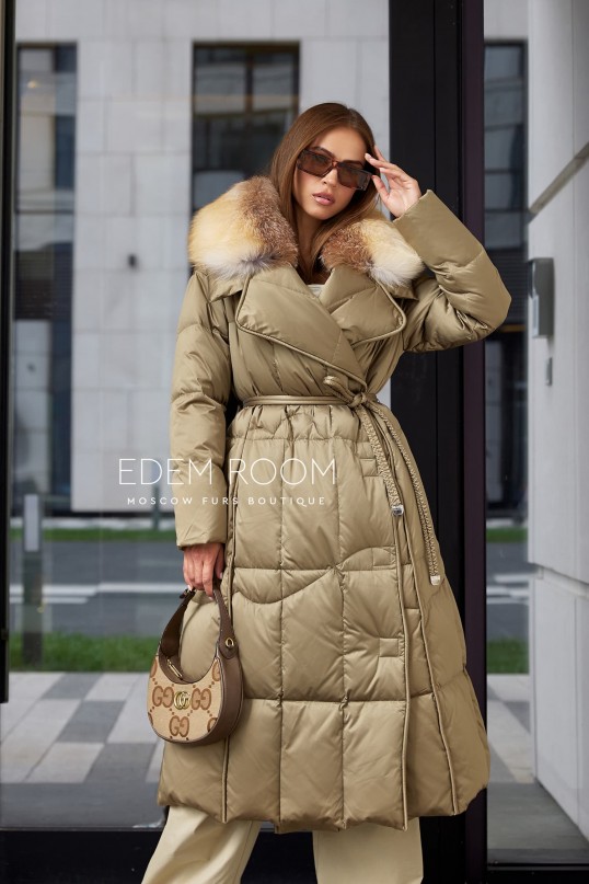 пуховик - пальто с мехом