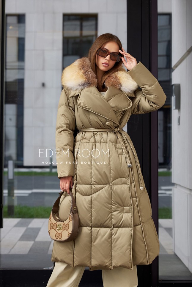 пуховик - пальто с мехом