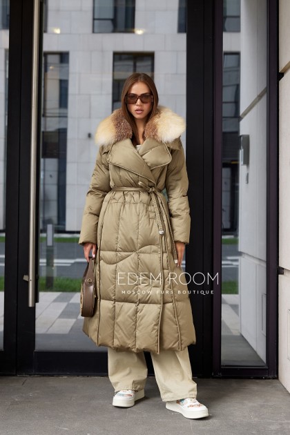 пуховик - пальто с мехом