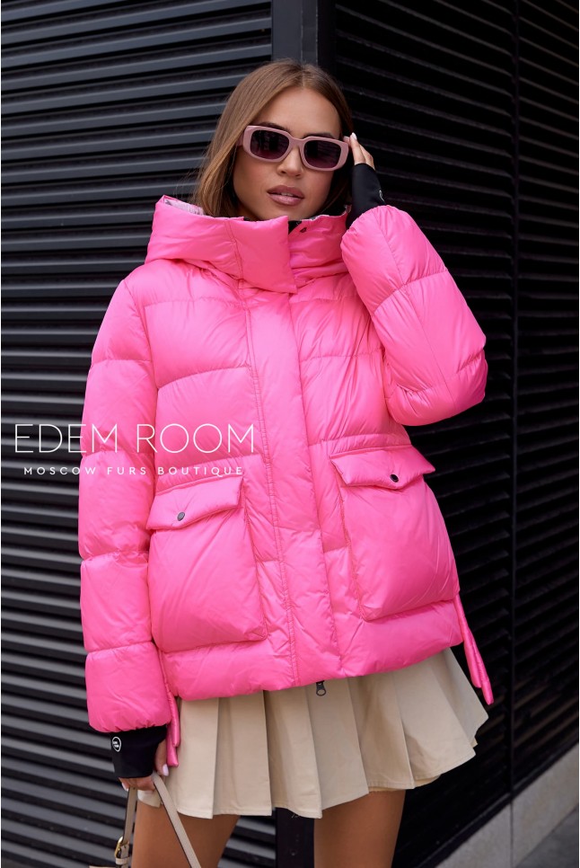 розовая куртка - пуховик