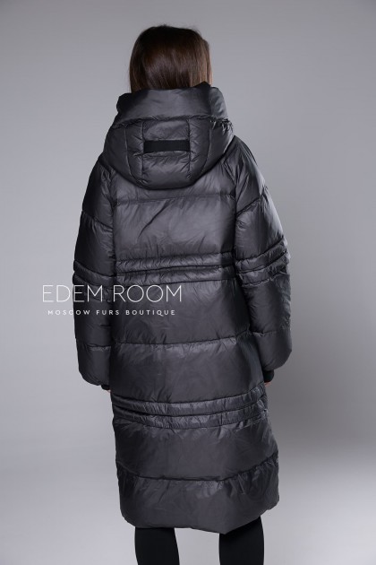 чёрный пуховик - пальто