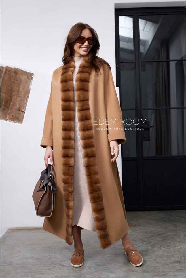 длинное пальто с мехом норки длинное пальто с мехом норки