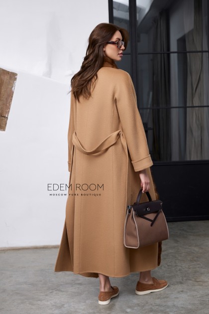 длинное пальто с мехом норки