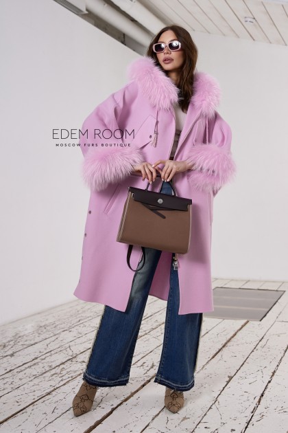 Кашемировое пальто с мехом